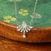 Snow Queen Natural Blue Water Pendant S925 Sterling Silver Necklace Women's Light Luxury Niche Fireworks Fan Premium Clavicle Chain Holiday Gifts