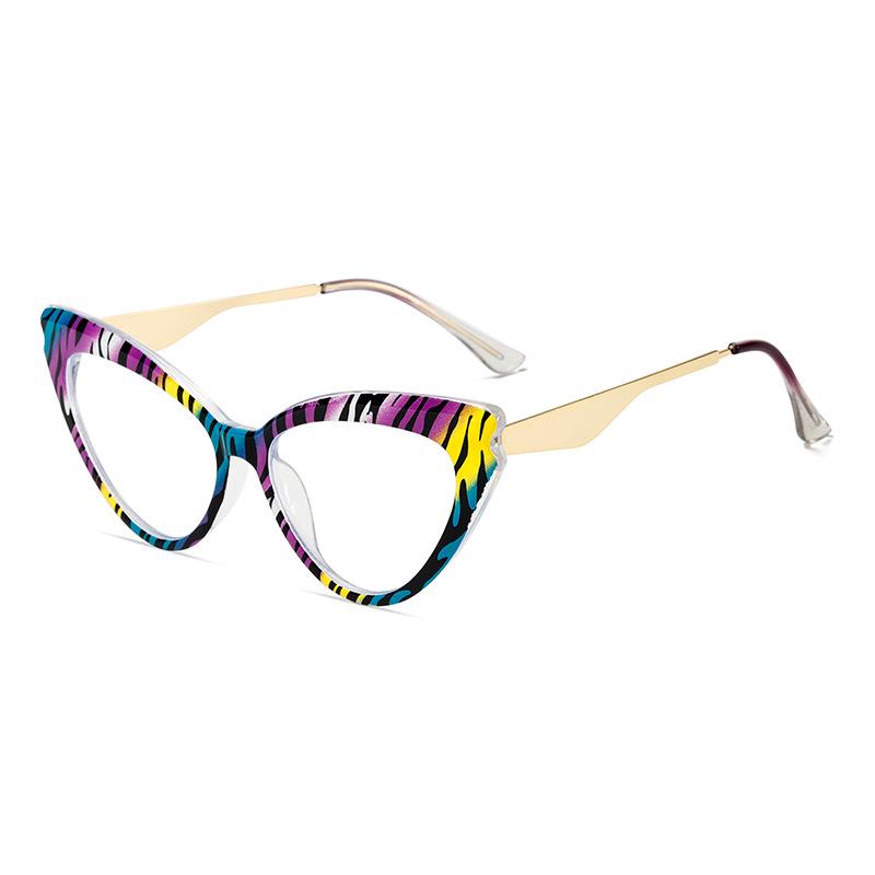 

Cat Eye Colored Stripes Frame Hyperopic Photochromic Anti Blue Ray Women Sunglasses Presbyopic Astigmatism Prescription Glasses Single Version&1.56&Anti Blue Ray чорний