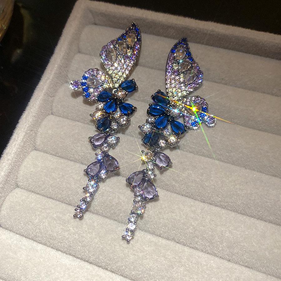Zircon Water Drop Pendant Earrings Retro Style Luxury Wholesale
