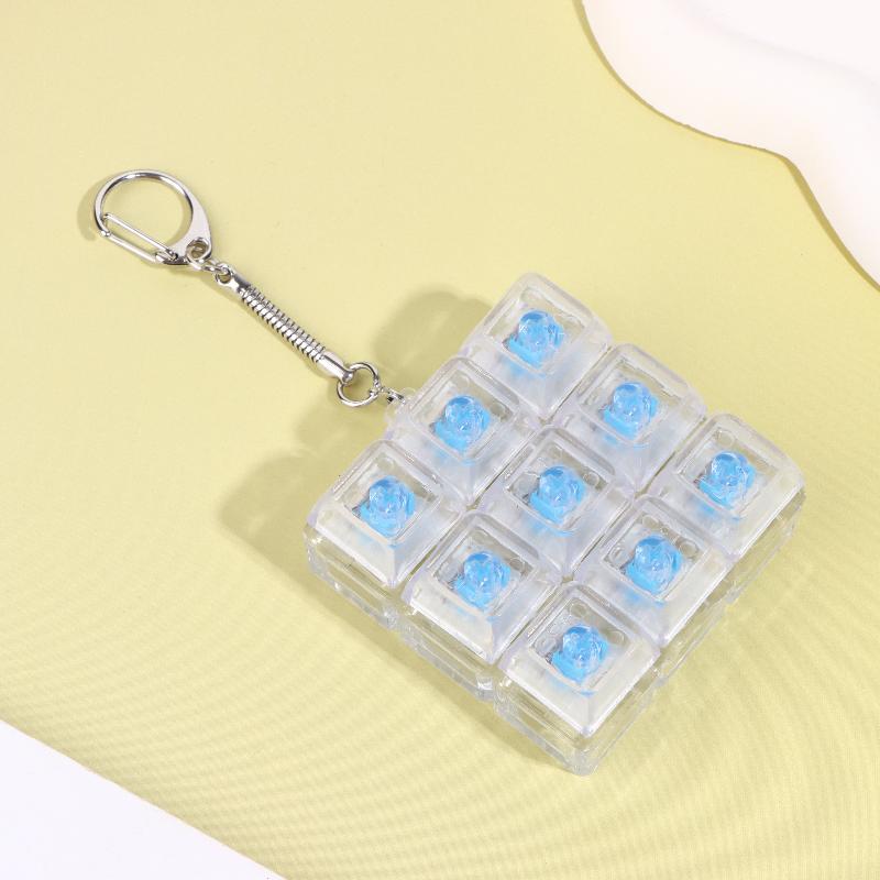 9 Keys Finger Keyboard Caps Relief Stress Toy Button Keycap Keychain Mechanical Keyboard Button Stress Relief Toys