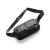 IJUN Men's Vintage Body Bag - Handmade Vegetable-Tanned Leather, Size Small (Black)