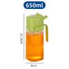 Large Capacity Glass Oil Dispenser with Handle - Side Opening, Non-Drip, Pressing Atomization for Kitchen Use