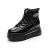 Fashion 9cm New Down Genuine Leather Women Snow Ankle Booties Platform Wedge Hidden Heels Warm Women Autumn Spring Casual Boots Shoes