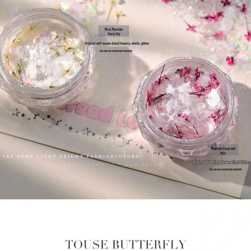 Iridescent Shell & Opal Glitter Nail Art Sequins - Mixed Style Dreamy Cloud Brocade