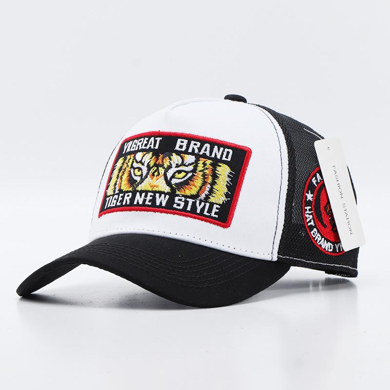 

New Style Motorcycle Embroidered Trucker Hat Flame Biker Patch Baseball Cap For Man Woman Breathable Streetwear Summer Mesh Caps