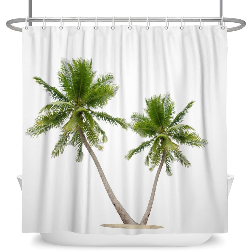Tropical Starfish Shower Curtain with Hooks Waterproof Polyester Bathroom Curtain Ocean Beach Design Easy Clean Bathtub Curtains