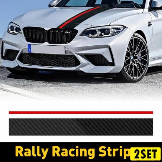 2 комплекта Автомобильные Раллийные 5D Полосы Гоночные Наклейки-Декали из Углеродного Волокна Капот Дверь
