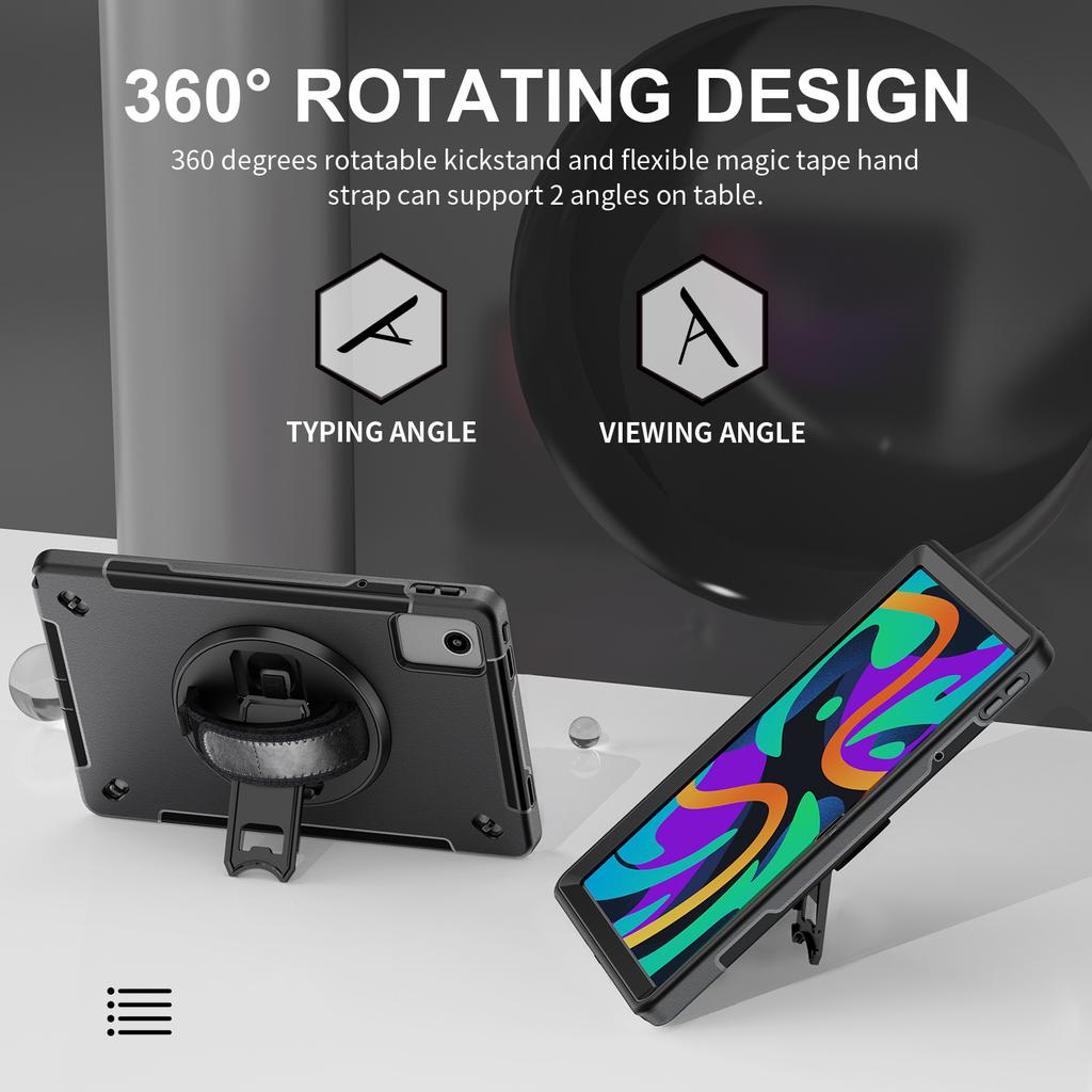 Für Lenovo Tab K11/Tab M11 Hülle PC+TPU Ständer Tablet-Hülle mit Stifthalter, Schultergurt