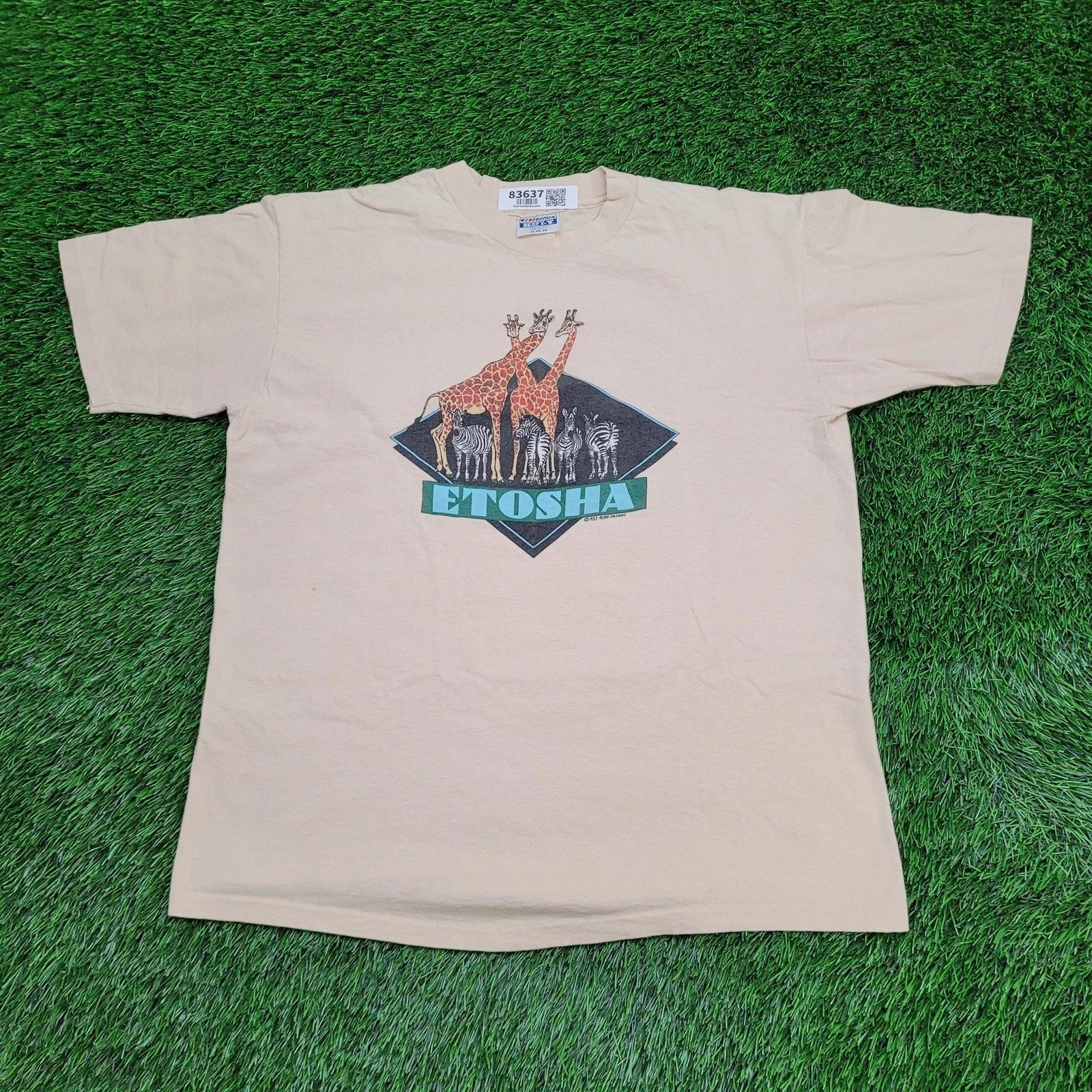 

Vintage 1983 Etosha Park Wildlife Shirt Large 22x26 Crop USA 3XL