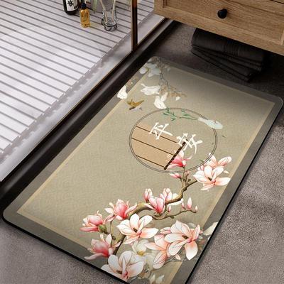 "New Chinese Style Non-Slip Diatom Mud Floor Mats - Quick-Drying, Water-Absorbent Bathroom & Entrance Mats"