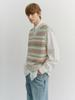 Deonseuteupomaen Crafted Striped Knit Vest_Unisex_Udsw6B123_Ivory / Mint