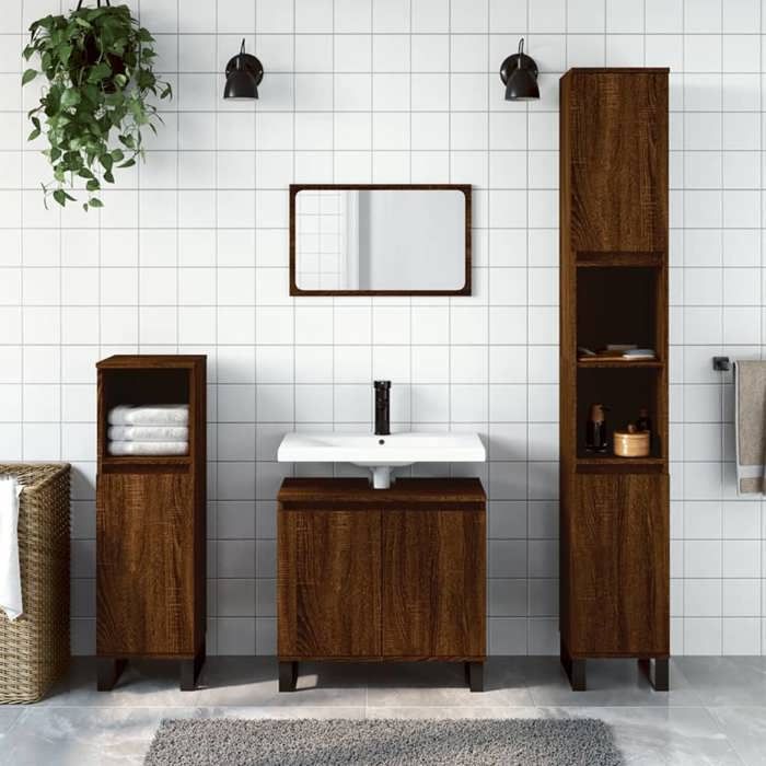 VidaXL Armoire de bain chêne marron 58x33x60 cm bois d'ingénierie 831595