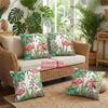 1/4pcs Tropical Flamingo Palm Leaf Watercolor Throw Pillow Covers Decorative Jungle Botanical Cushion Cases for Home