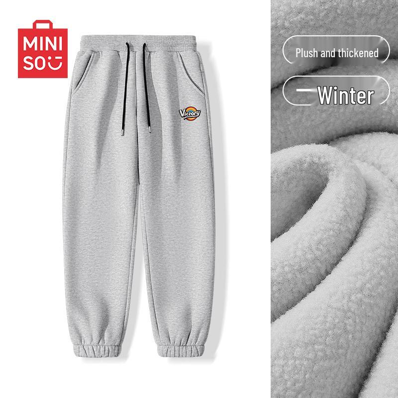 MINISO Men's Fleece-Lined Casual Jogger Pants