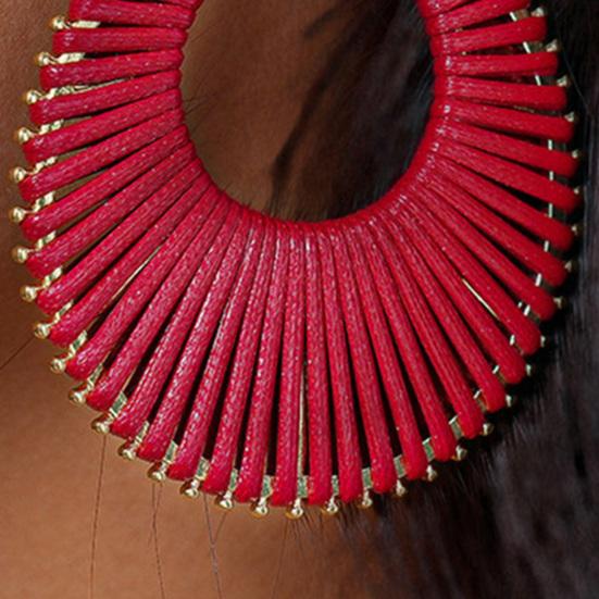 Boho Letnie Kolczyki Plażowe Kolczyki Koła z Sztucznej Skóry Geometryczne Kolczyki Koła dla Kobiet Biżuteria Wakacyjna Akcesoria Świąteczne