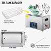 30L Ultrasonic Cleaner Dual Frequency Ultrasonic Cleaning Machine with Heater Jewelry Cleaner for Parts Jewelry Eyeglass Ring Denture Record Circuit