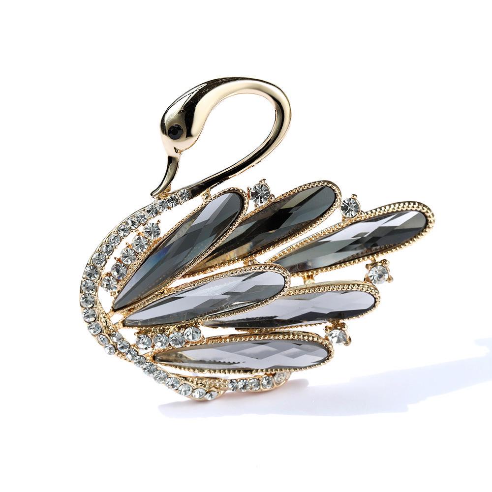 Exquisite Swan Pearl Flower Brooch - Elegant High-End Fashion Gift