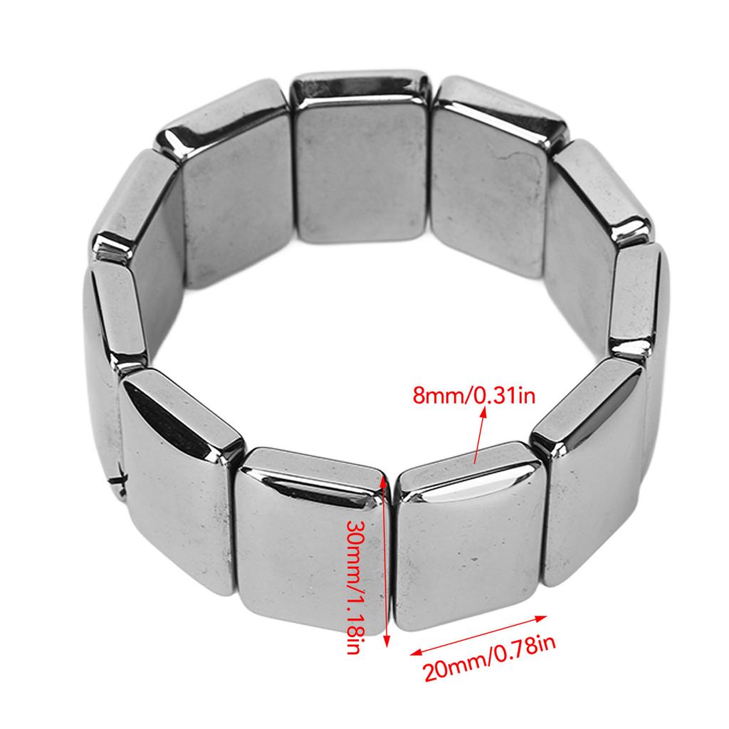 Bransoletka Terahertzowa dla Kobiet Mężczyzn Łagodzi Stres Eliminuje Zmęczenie Prostokątne Koraliki Bangle z Energią Terahertzową