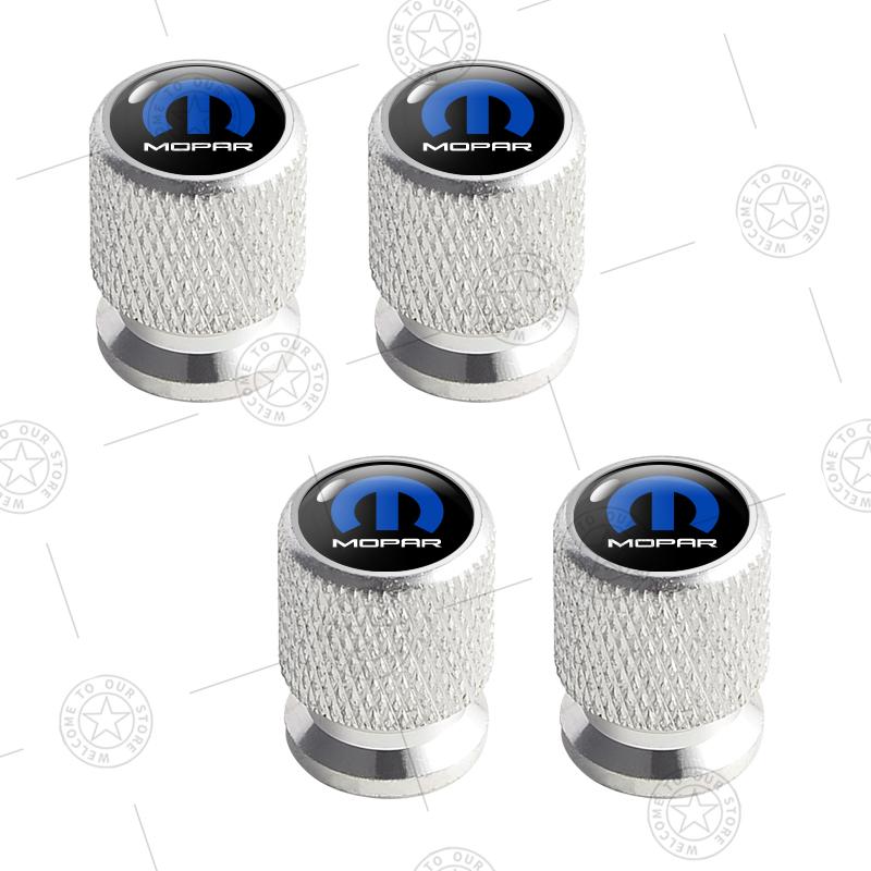 4ks Mopar Logo Krytky ventilků kol automobilu Vzduchový stonek Hliníkové příslušenství Pro Challenger 1500 2500 3500 Ram Charger Cherokee