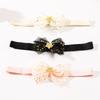 Wwo-piece Set Baby Girls Glitter Star Tulle Bow Crib Shoes & Matching Elastic Headband Set, Soft Dot Anti-Slip Sole Mary Jane Princess Shoes