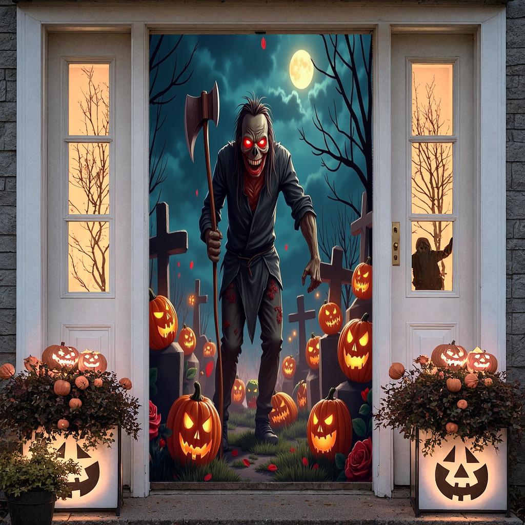 Party Decoration Full Moon Scene Scary Decor Spooky Banner Spooky Theme Horror Decoration For Spooky Celebration Halloween Party