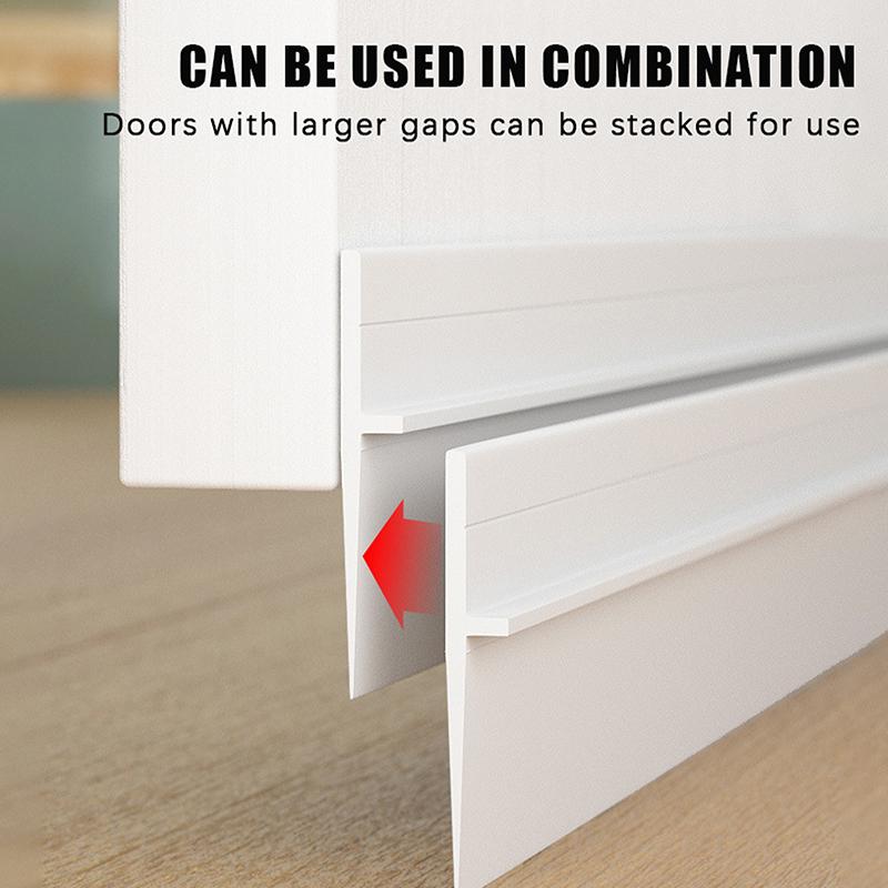 Door Seam Bottom Sealing Strip Soft Hard PVC Composite Insect Proof Dustproof Soundproof for Apartment Rental Home Use