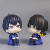 12cm BLUE LOCK Anime Figure Isagi Yoichi Feng Lehui Q Version Action Figure Statue Collection Ornaments PVC Model DOLL Gift Toys