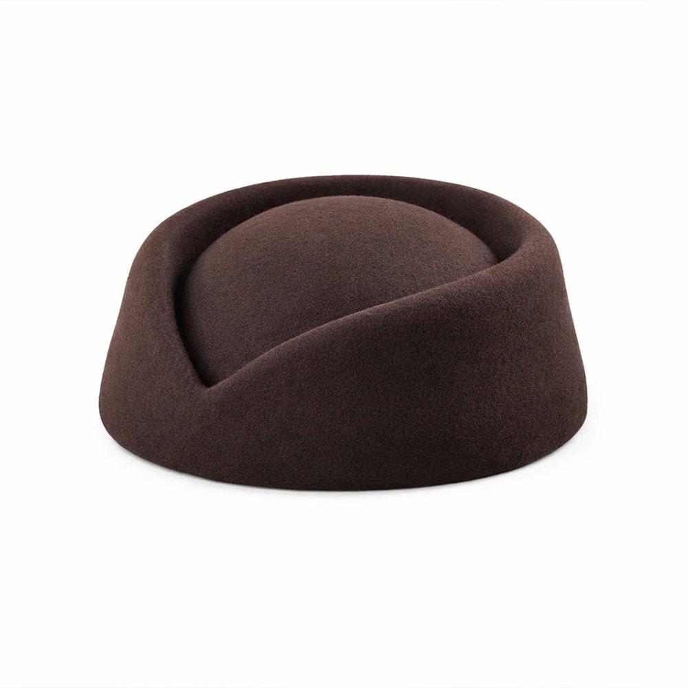 British Retro Top Hats Formal Felt Beret New Flight Attendant Hat for Party