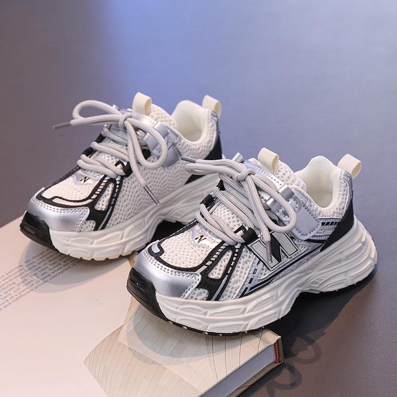 Popular spring 2025 new children's sports shoes soft sole non-slip baby girl casual shoes boys mesh single shoes