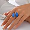 Charming Water Drop Ring for Women Girls,Simple High Grade Stainless Steel Open Engagement Ring,Asymmetric Design Jewelry Gifts