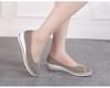 Women's Wedge Heel Nursing Shoes - Old Beijing Cloth Beautician Work Shoes with Inner Heightening and Tendon Sole