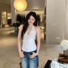 Women's French Retro Pure Desire Style Top, Sexy Summer Backless Lace-Up Camisole, Sweet and Spicy Trendy Beachwear
