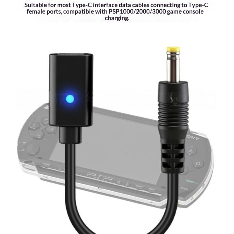 1/5Pcs Type C LED Convert Cord USB C Cable For PSP1000 2000 3000 Controller Charging Adapter Game Console Power Wire·