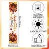 Friendsgiving Table Runner Friendsgiving Tablecloth 13x72in Long Linen Fall Turkey Maple Leaves Pumpkin Happy Friends Giving Runners for Indoor