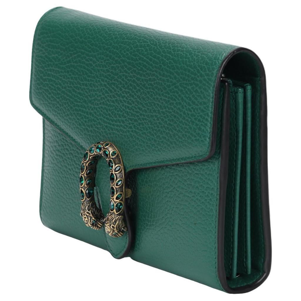 Gucci Dionysus Double Tiger Head Buckle Chain Shoulder Leather Wallet Crossbody Bag Women Bags Emerald-Green 401231-CAOGX-3120