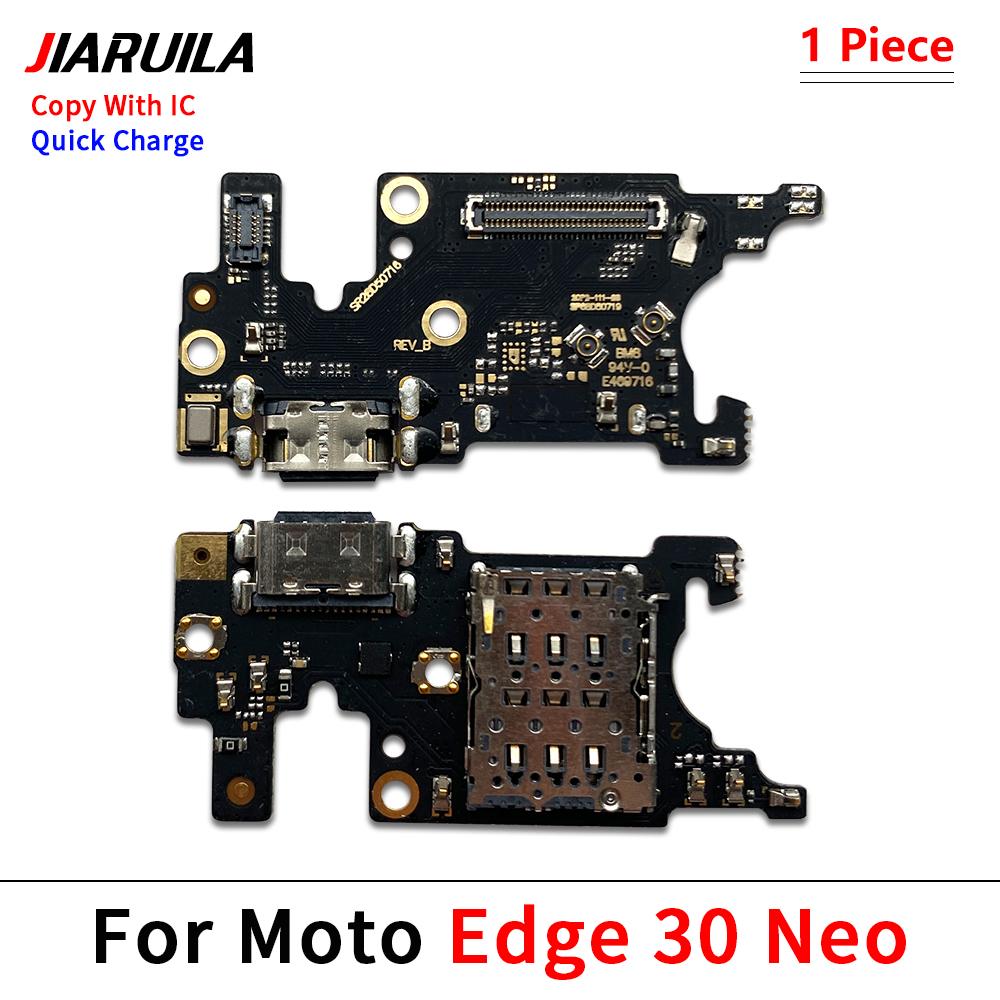For Moto Edge 20 Lite Pro Edge 30 Fusion Neo USB Charging Port Charger Dock Connector Board Flex Cable With Mic Microphone