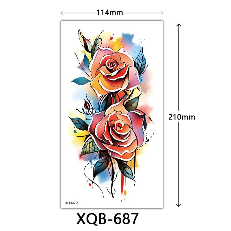 

Маленькая наклейка-тату на всю руку, Цветочные буквы, Простая наклейка-тату с цветком 114*210mm