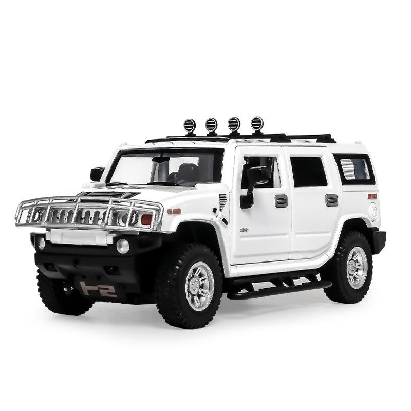 

1/24 Hummer H2 Alloy Car Model Diecasts Metal Toys Vehicles High Simulation Sound Light Collection Kids Exclusive Birthday Gifts белый