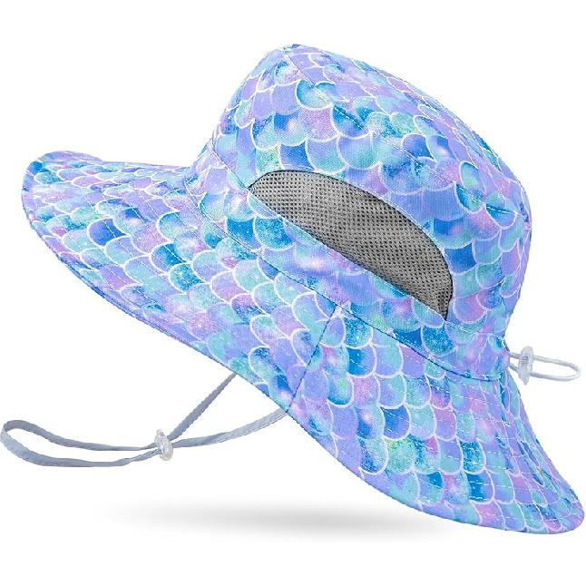 Kids Sun Hat for Girls Mesh Bucket Hat Toddler UV Protection Beach Hat Kids Foldable Fishing Hat for Girls 2-8 Years 2-8 Years