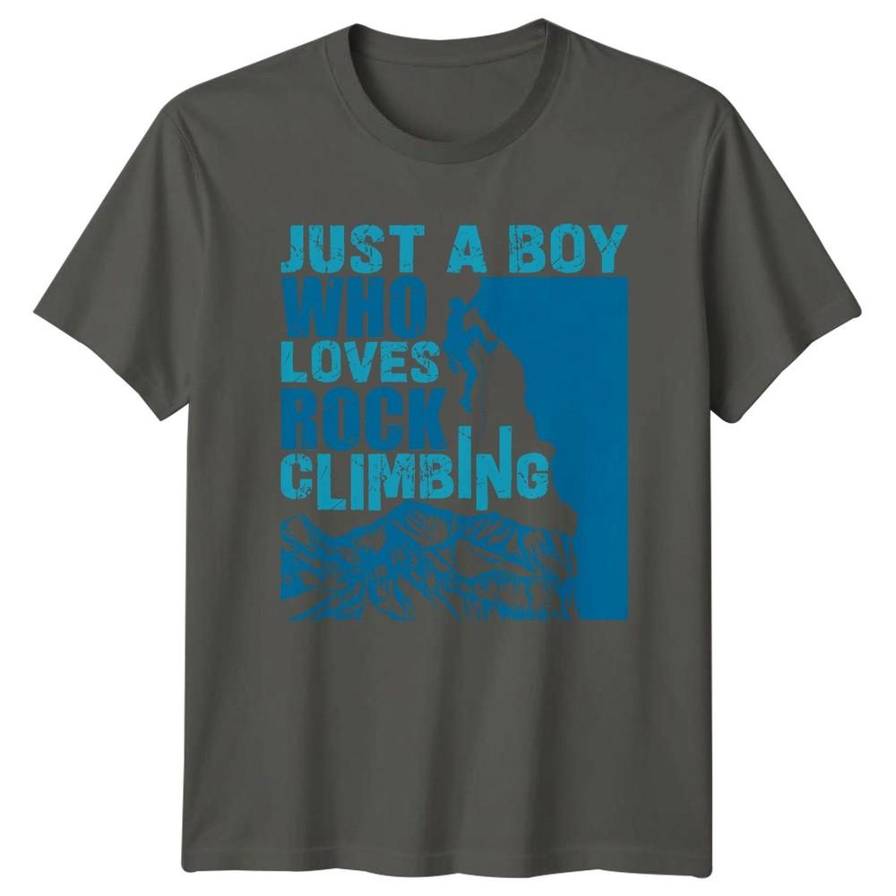Just A Boy Who Loves Unisexs TShirt Rock Climbing Gift For Him S