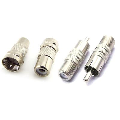 2 יחידות F זכר נקבה RF טלוויזיה תקע ל-RCA זכר נקבה ג'ק קואקסיאלי מתאם AV מחבר ממיר לתקע כבל קואקסיאלי