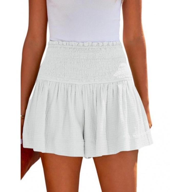 Elegant Women's Casual Summer Wide Leg Shorts Breathable Solid Color Large Size Ladies Fashion Shorts