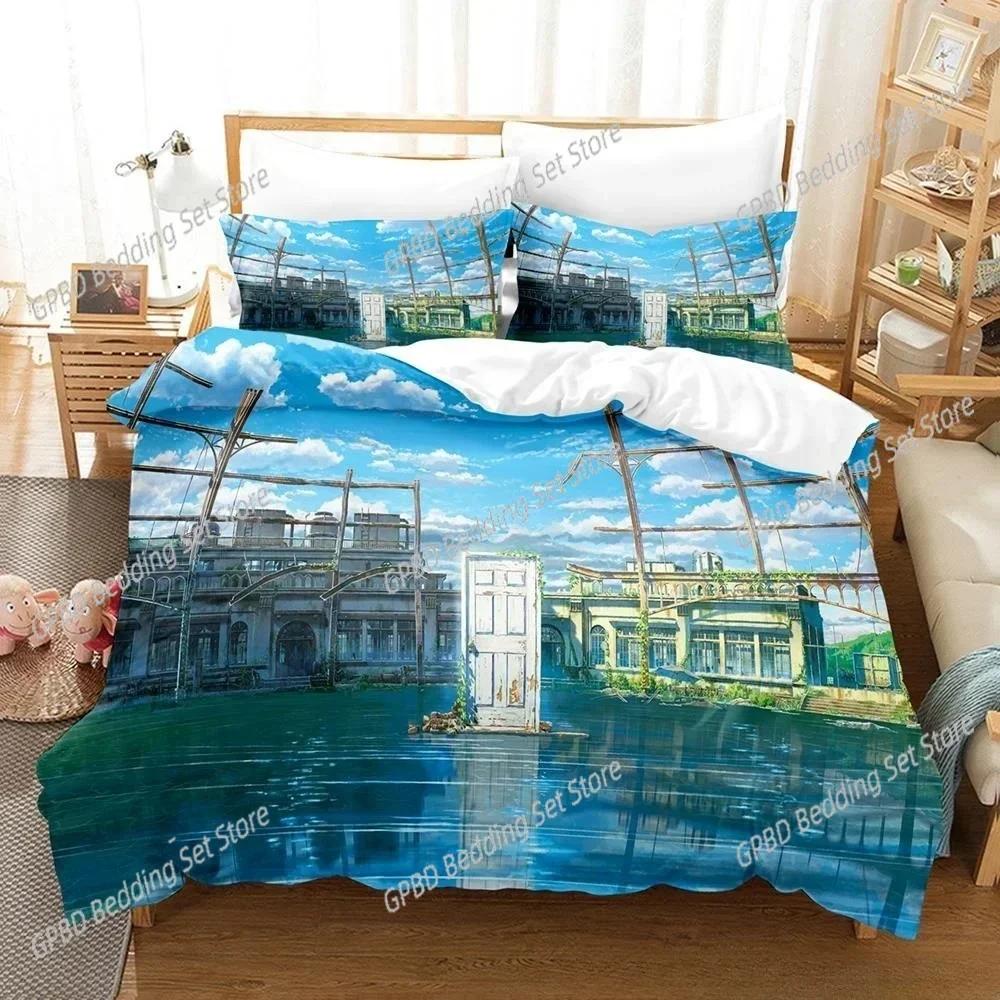 Luxury New 3D Print Anime Suzume no Tojimari Bedding Set Single Twin Full Queen King Size Bed Set Bedroom Duvet cover Sets