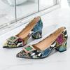 New Designer Women Pumps Snakeskin Print High Heels Shoes Pointed Toe Ladies Dress Shoes