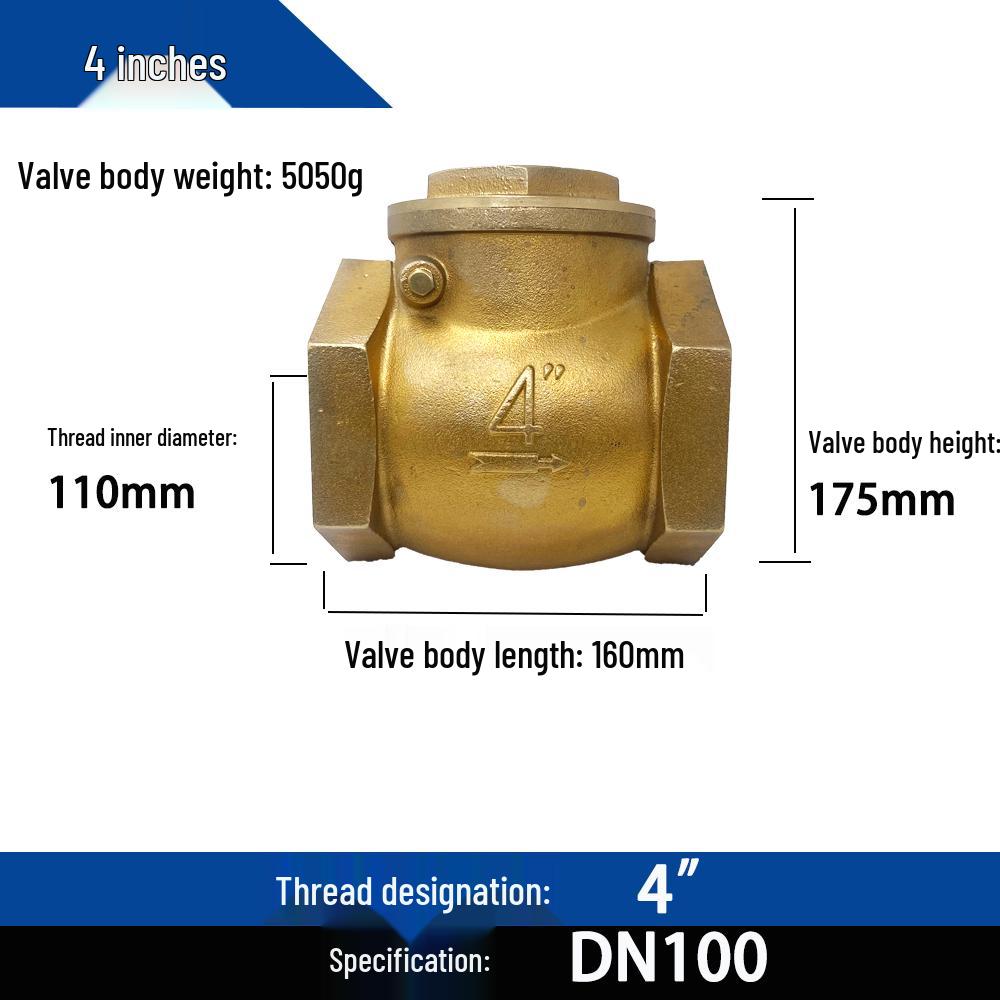 All-Copper High-Temp Horizontal Check Valve, 1/2" & 3/4" Sizes, Steam Heating Boiler Non-Return Valve