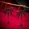 IngeSight.Z Halloween Black Spider Web Long Tassel Drop Earrings for Women Gothic Party Dangle Earring Festival Jewelry Gifts