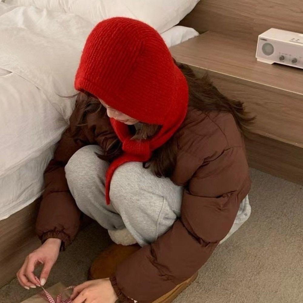 Pullover Hat Balaclava Hat Scarf Cap Winter Cap Warm Knitted Hat  Streetwear
