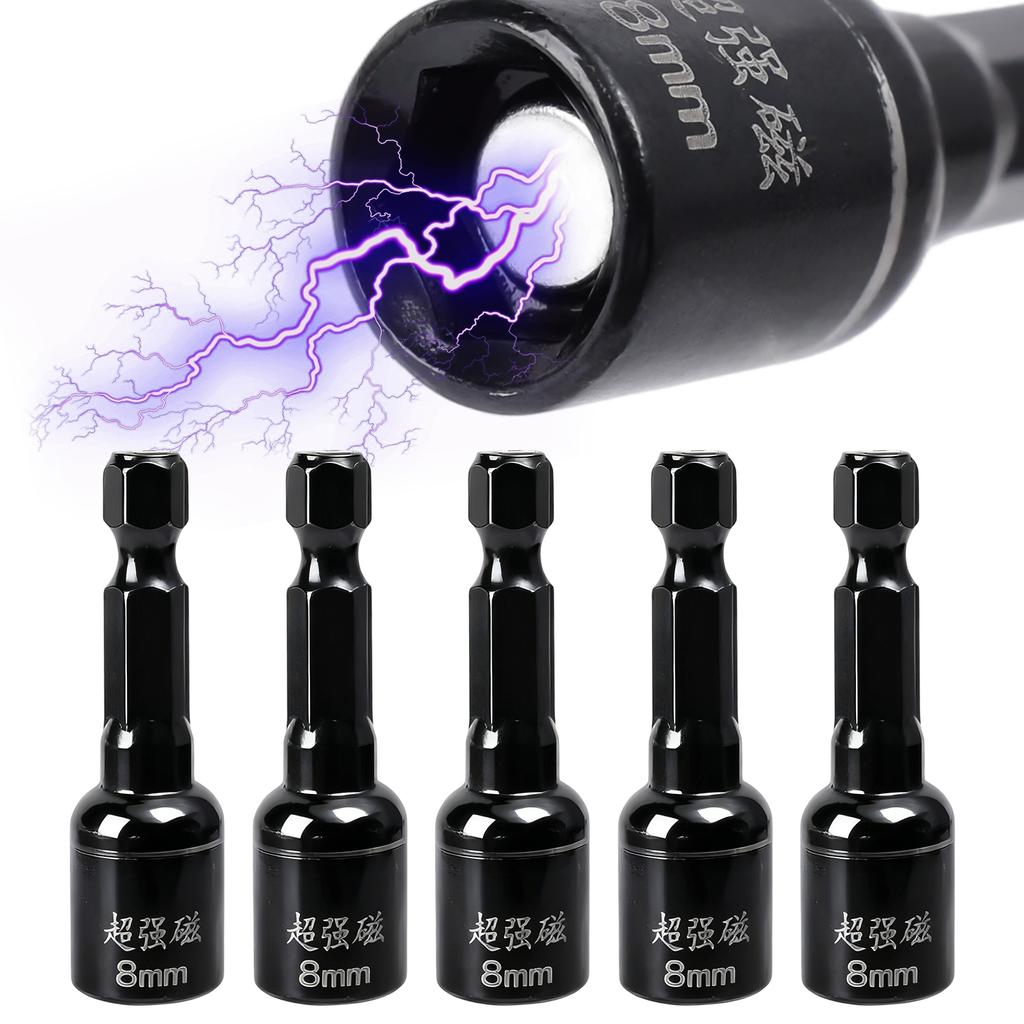 Hex Magnetic Nut Screwdriver Sockets Sleeve Electric Impact Socket Bit Adapter Screwdrivers Driver Drill Bits Handle Tools