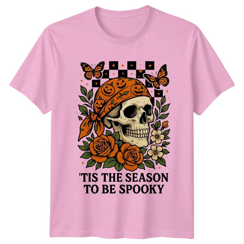 Tis The Season To Be Unisexs TShirt Floral Skull Halloween Gift For Her
