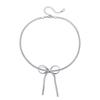 Bow Metal Set Necklace Ins Minimalist Design Commuter Snake Bone Chain Cold Wind Temperament Necklace Women